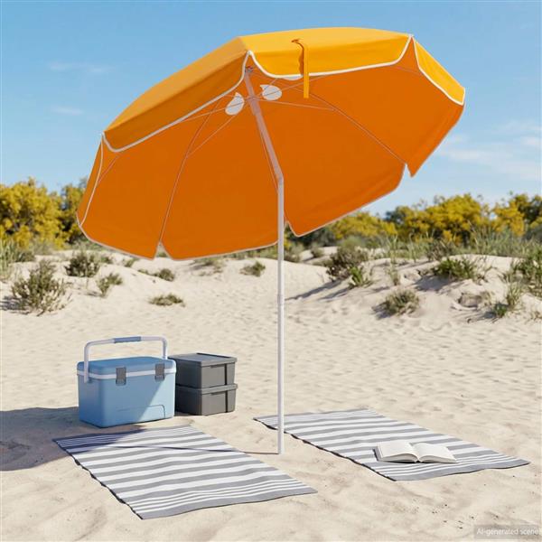 Grote foto vidaxl tuinparasol 240 cm 170t polyester oranje tuin en terras overige tuin en terras