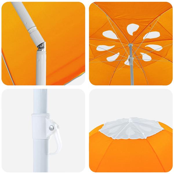 Grote foto vidaxl tuinparasol 240 cm 170t polyester oranje tuin en terras overige tuin en terras