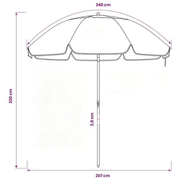 Grote foto vidaxl tuinparasol 240 cm 170t polyester oranje tuin en terras overige tuin en terras