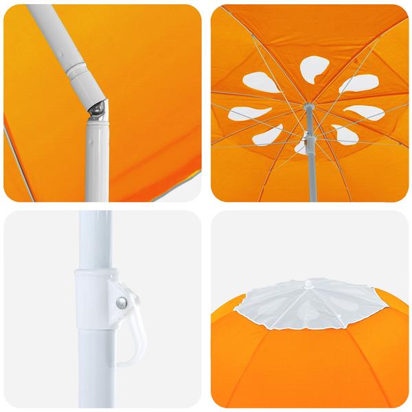 Grote foto vidaxl tuinparasol 160 cm 170t polyester oranje tuin en terras overige tuin en terras