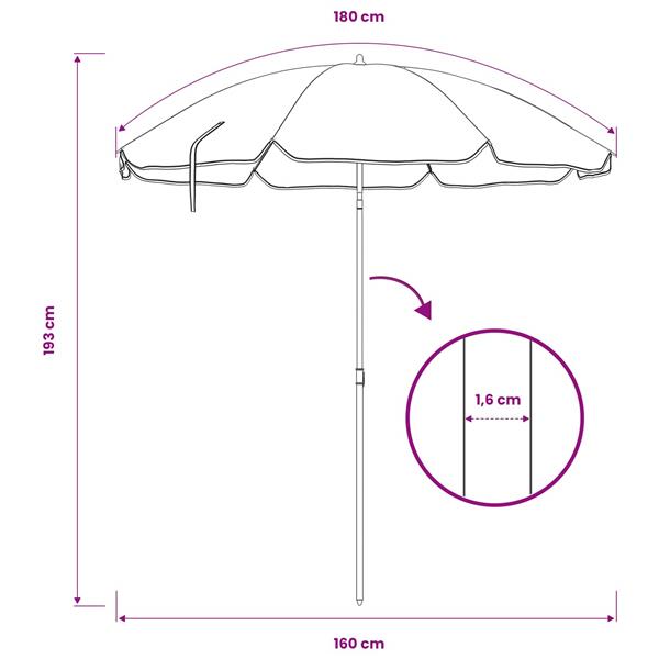 Grote foto vidaxl tuinparasol 160 cm 170t polyester oranje tuin en terras overige tuin en terras