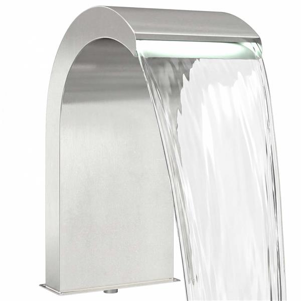 Grote foto vidaxl pool waterval met led roestvrij staal 304 45 x 30 x 65 cm tuin en terras overige tuin en terras