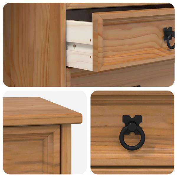 Grote foto vidaxl rolkast met lades corona massief grenenhout en engineered wood huis en inrichting overige