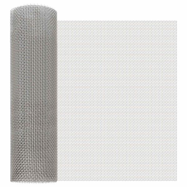 Grote foto vidaxl gaas scherm 40 x 200 cm 6 mesh rvs 201 zilverkleurig tuin en terras hekken en schuttingen