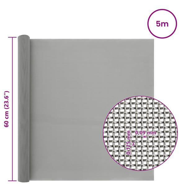 Grote foto vidaxl gaas scherm 60 x 500 cm 120 mesh rvs 201 zilverkleurig tuin en terras hekken en schuttingen