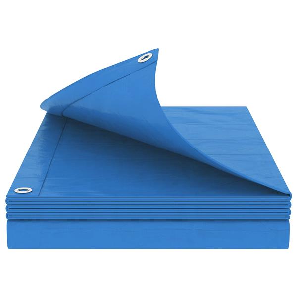 Grote foto vidaxl zeil met oogjes blauw 6 x 6 m 90 gsm pe doe het zelf en verbouw materialen en producten