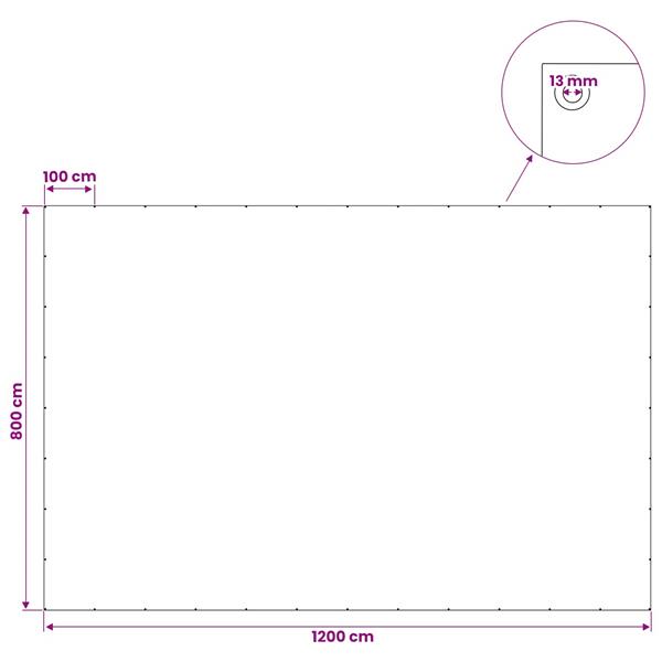 Grote foto vidaxl zeil met oogjes wit 8 x 12 m 260 gsm pe doe het zelf en verbouw materialen en producten