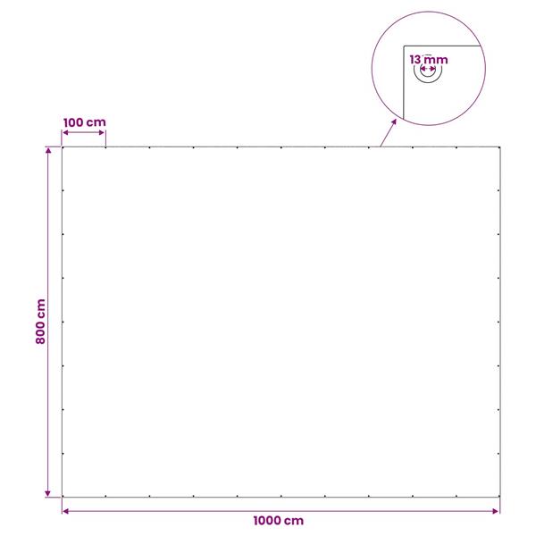Grote foto vidaxl zeil met oogjes wit 8 x 10 m 260 gsm pe doe het zelf en verbouw materialen en producten