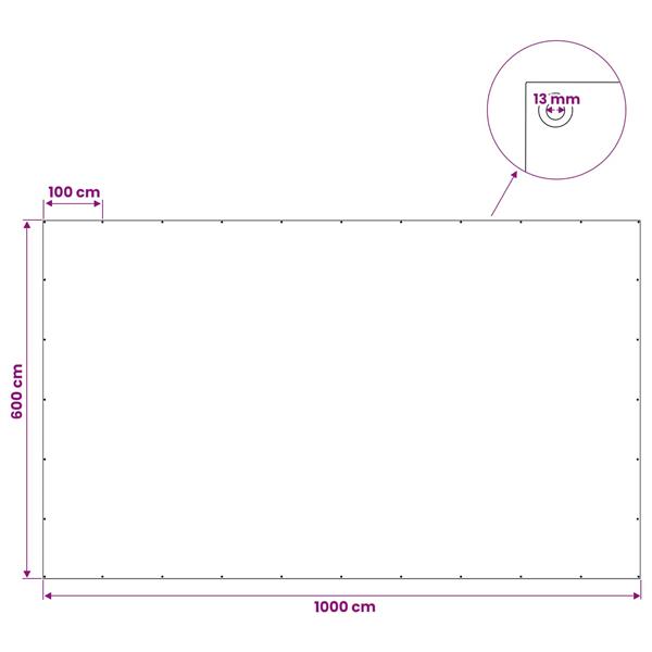 Grote foto vidaxl zeil met oogjes wit 6 x 10 m 260 gsm pe doe het zelf en verbouw materialen en producten
