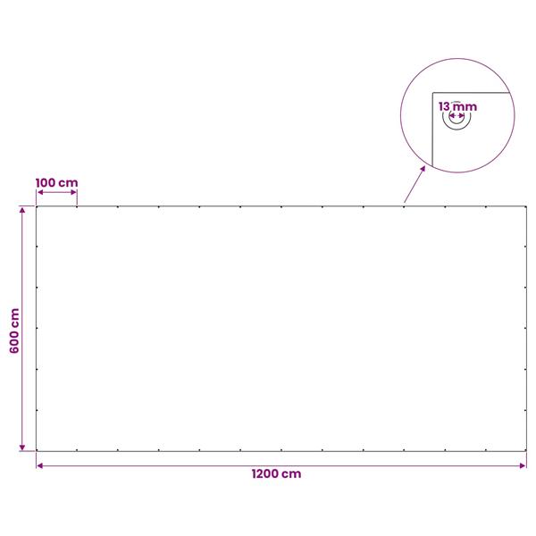 Grote foto vidaxl zeil met oogjes wit 6 x 12 m 180 g m pe doe het zelf en verbouw materialen en producten