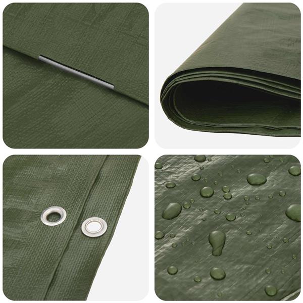 Grote foto vidaxl zeil met oogjes groen 3 x 6 m 90 gsm pe doe het zelf en verbouw materialen en producten