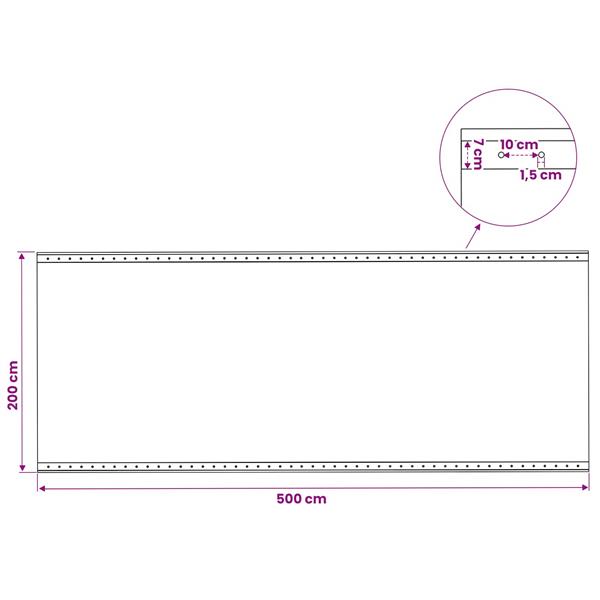 Grote foto vidaxl zeil met oogjes groen 2 x 5 m 260 gsm pe doe het zelf en verbouw materialen en producten