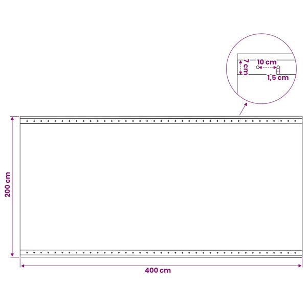 Grote foto vidaxl zeil met oogjes groen 2 x 4 m 260 gsm pe doe het zelf en verbouw materialen en producten