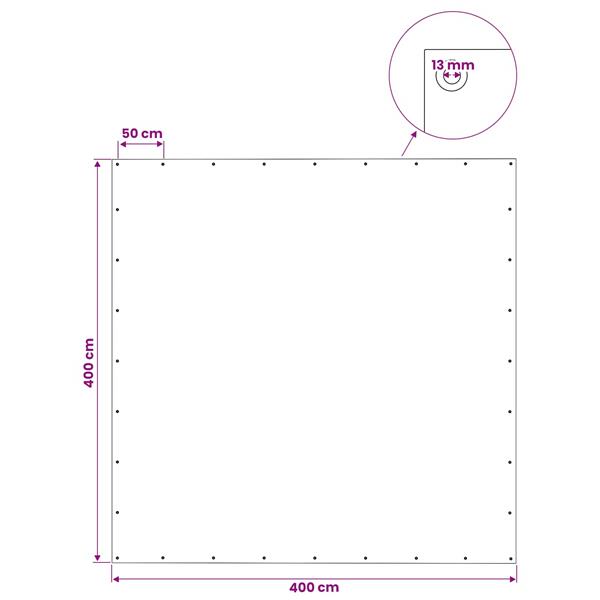 Grote foto vidaxl zeil met oogjes groen 4 x 4 m 140 gsm pe doe het zelf en verbouw materialen en producten