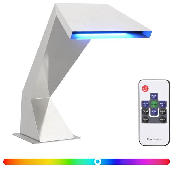 Grote foto vidaxl zwembadwaterval met rgb leds roestvrij staal 63 5 x 29 x 51 cm tuin en terras overige tuin en terras