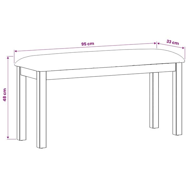 Grote foto vidaxl eetbank 95 x 32 x 45 cm massief eikenhout grijs huis en inrichting stoelen