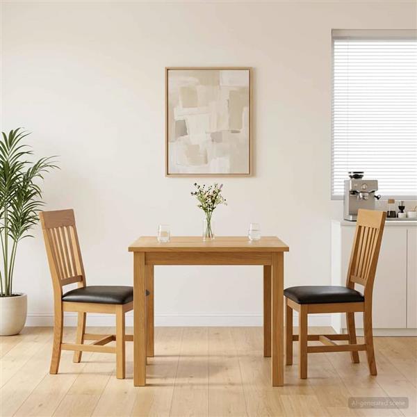 Grote foto vidaxl eetkamerstoel 2 st massief eikenhout zwart 45 x 59 x 92 cm huis en inrichting stoelen