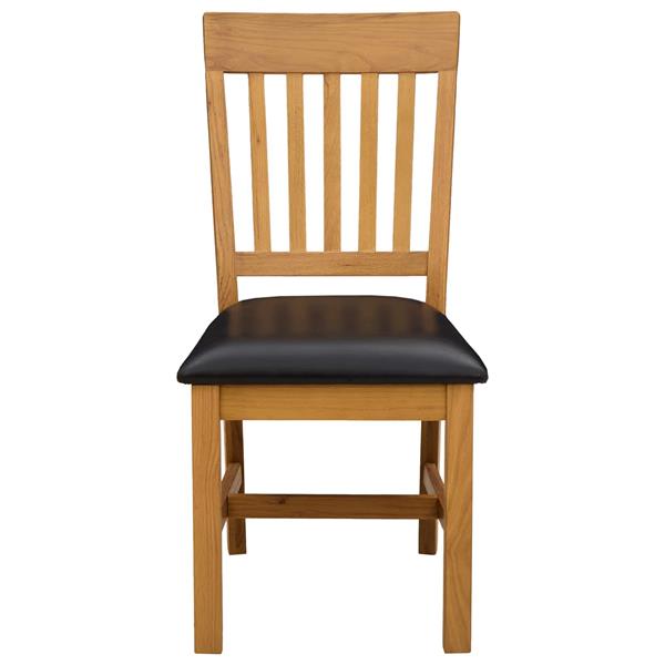 Grote foto vidaxl eetkamerstoel 2 st massief eikenhout zwart 45 x 59 x 92 cm huis en inrichting stoelen