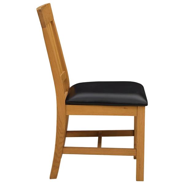 Grote foto vidaxl eetkamerstoel 2 st massief eikenhout zwart 45 x 59 x 92 cm huis en inrichting stoelen