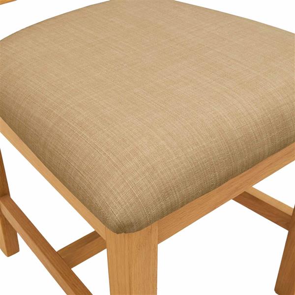 Grote foto vidaxl eetkamerstoel 2 st massief eikenhout beige 45 x 59 x 92 cm huis en inrichting stoelen