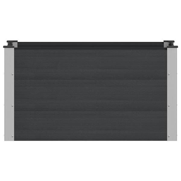 Grote foto vidaxl verhoogde plantenbak zwart 100 x 50 x 54 cm wpc en aluminium tuin en terras overige tuin en terras