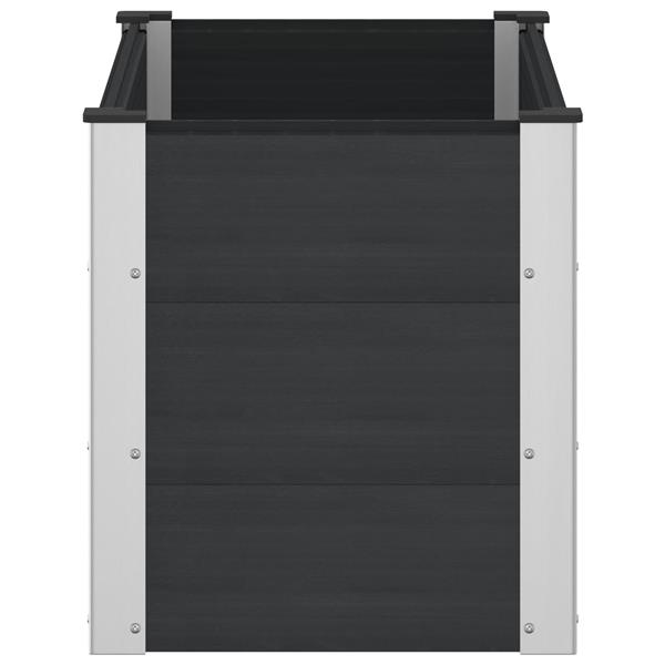 Grote foto vidaxl verhoogde plantenbak zwart 100 x 50 x 54 cm wpc en aluminium tuin en terras overige tuin en terras