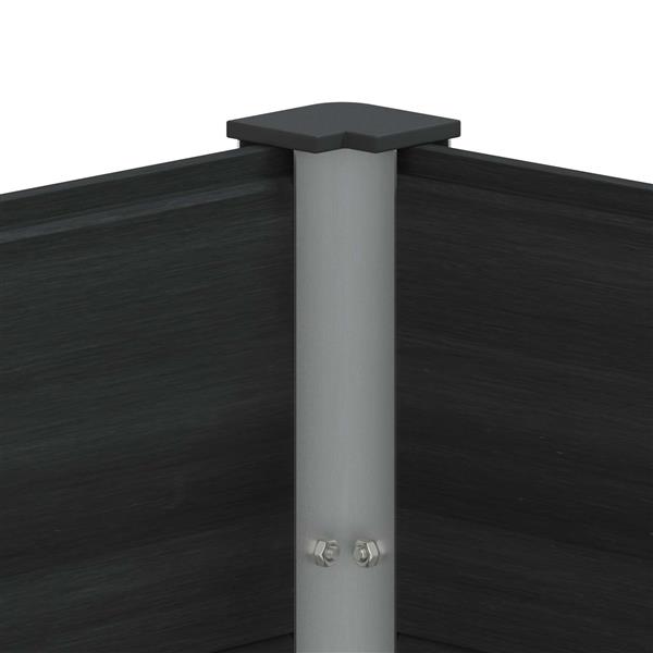 Grote foto vidaxl verhoogde plantenbak zwart 100 x 50 x 54 cm wpc en aluminium tuin en terras overige tuin en terras