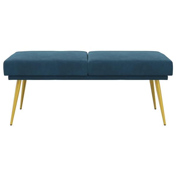 Grote foto vidaxl dubbel laagige bank blauw 120 x 45 x 46 cm fluweel huis en inrichting overige huis en inrichting