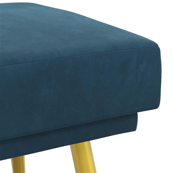 Grote foto vidaxl dubbel laagige bank blauw 120 x 45 x 46 cm fluweel huis en inrichting overige huis en inrichting