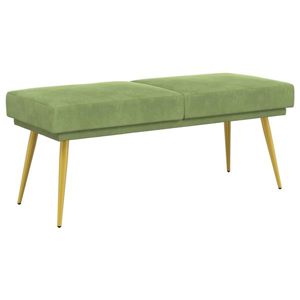 Grote foto vidaxl dubbel laagige bank lichtgroen 120 x 45 x 46 cm fluweel huis en inrichting overige huis en inrichting