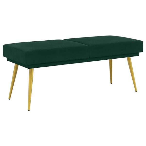 Grote foto vidaxl dubbel laagige bank donkergroen 120 x 45 x 46 cm fluweel huis en inrichting overige huis en inrichting