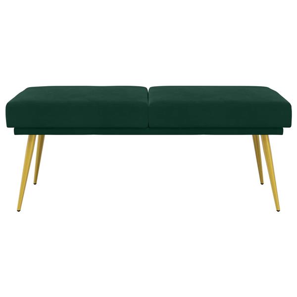 Grote foto vidaxl dubbel laagige bank donkergroen 120 x 45 x 46 cm fluweel huis en inrichting overige huis en inrichting