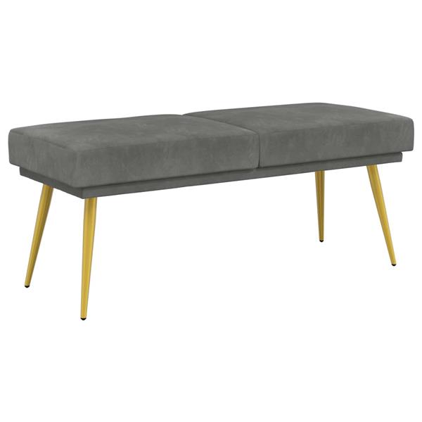 Grote foto vidaxl dubbel laagige bank donkergrijs 120 x 45 x 46 cm fluweel huis en inrichting overige huis en inrichting