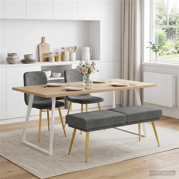 Grote foto vidaxl dubbel laagige bank donkergrijs 120 x 45 x 46 cm fluweel huis en inrichting overige huis en inrichting