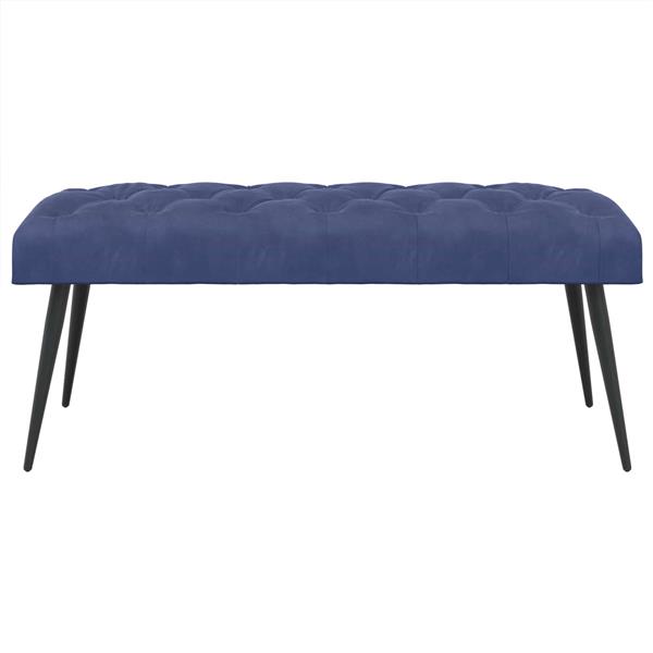 Grote foto vidaxl bank met knoopverstelling politieblauw 110 x 40 x 46 cm fluweel huis en inrichting overige huis en inrichting
