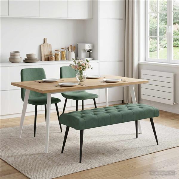 Grote foto vidaxl bank met knoopverstelling zeegroen 110 x 40 x 46 cm fluweel huis en inrichting overige huis en inrichting