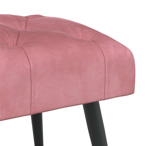 Grote foto vidaxl bank met knoopverstelling roze 110 x 40 x 46 cm fluweel huis en inrichting overige huis en inrichting
