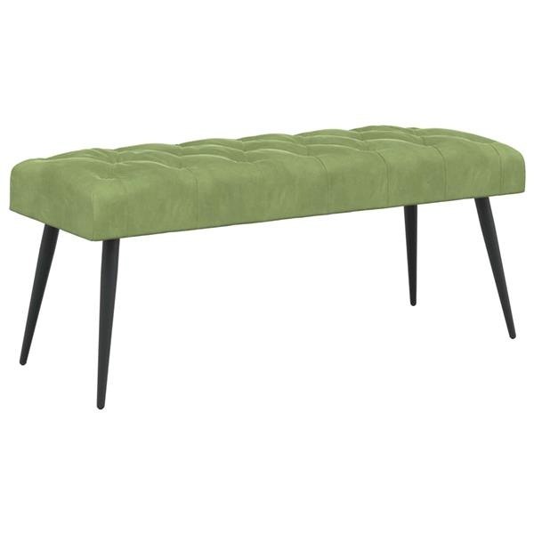 Grote foto vidaxl bank met knoopverstelling lichtgroen 110 x 40 x 46 cm fluweel huis en inrichting overige huis en inrichting