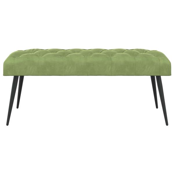 Grote foto vidaxl bank met knoopverstelling lichtgroen 110 x 40 x 46 cm fluweel huis en inrichting overige huis en inrichting