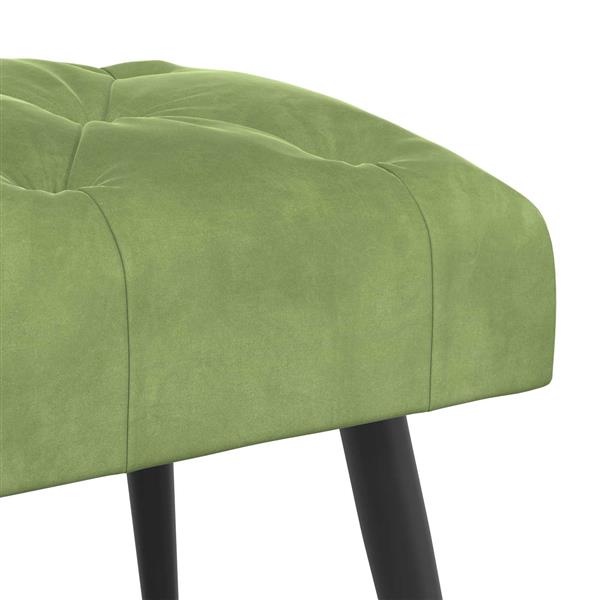 Grote foto vidaxl bank met knoopverstelling lichtgroen 110 x 40 x 46 cm fluweel huis en inrichting overige huis en inrichting