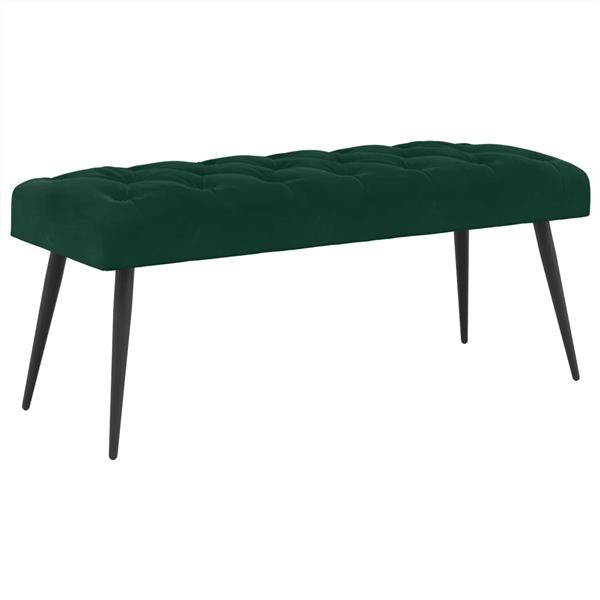 Grote foto vidaxl bank met knoopverstelling donkergroen 110 x 40 x 46 cm fluweel huis en inrichting overige huis en inrichting