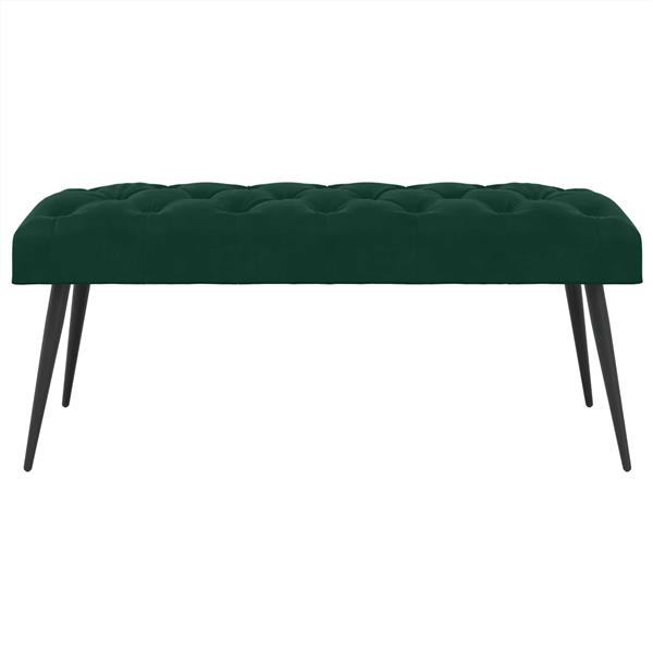 Grote foto vidaxl bank met knoopverstelling donkergroen 110 x 40 x 46 cm fluweel huis en inrichting overige huis en inrichting