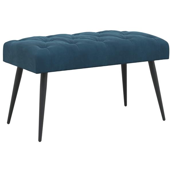 Grote foto vidaxl bank met knoopverstelling blauw 80 x 40 x 46 cm fluweel huis en inrichting overige huis en inrichting