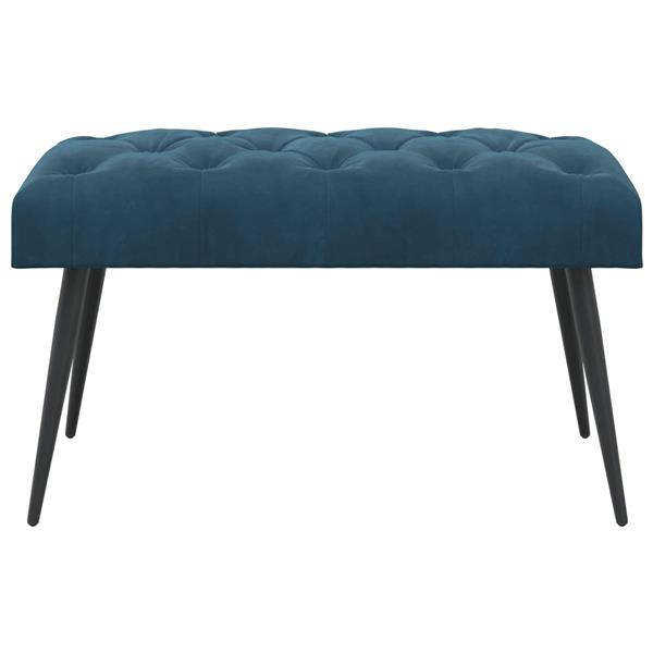 Grote foto vidaxl bank met knoopverstelling blauw 80 x 40 x 46 cm fluweel huis en inrichting overige huis en inrichting