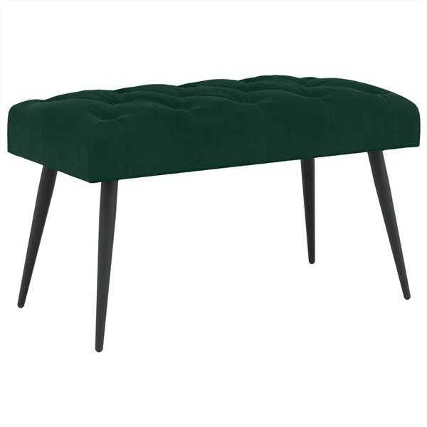 Grote foto vidaxl bank met knoopverstelling donkergroen 80 x 40 x 46 cm fluweel huis en inrichting overige huis en inrichting