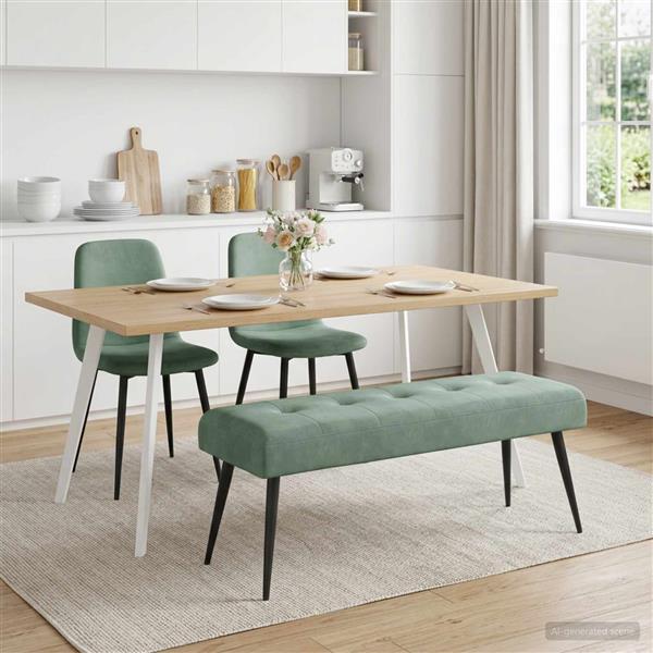 Grote foto vidaxl bank met knoopverstelling zeegroen 110 x 40 x 46 cm fluweel huis en inrichting overige huis en inrichting