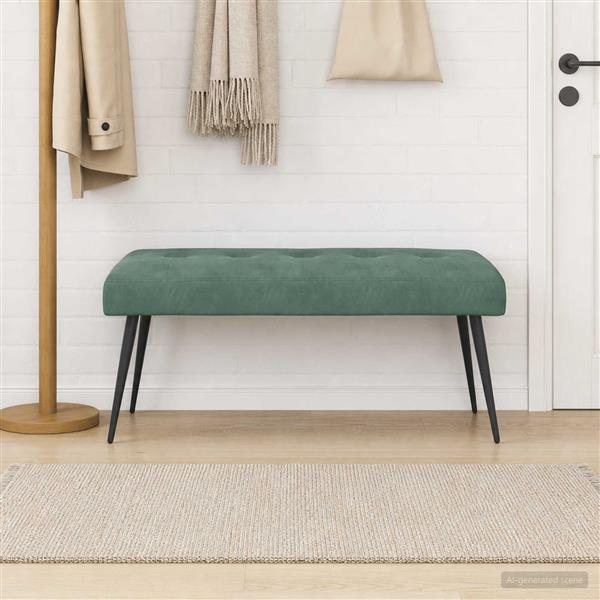 Grote foto vidaxl bank met knoopverstelling zeegroen 110 x 40 x 46 cm fluweel huis en inrichting overige huis en inrichting