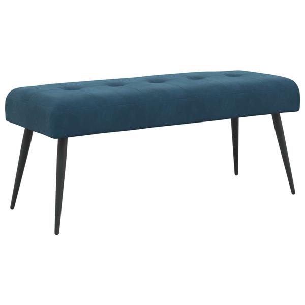 Grote foto vidaxl bank met knoopverstelling blauw 110 x 40 x 46 cm fluweel huis en inrichting overige huis en inrichting