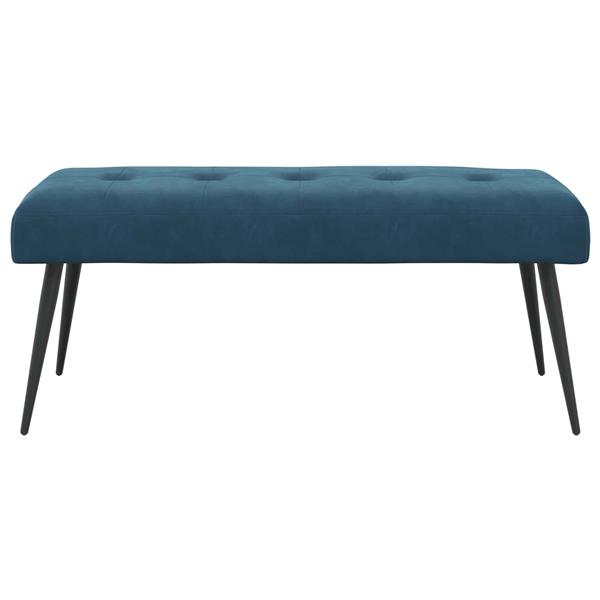 Grote foto vidaxl bank met knoopverstelling blauw 110 x 40 x 46 cm fluweel huis en inrichting overige huis en inrichting