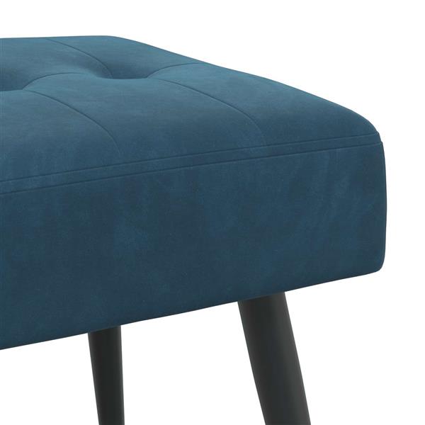 Grote foto vidaxl bank met knoopverstelling blauw 110 x 40 x 46 cm fluweel huis en inrichting overige huis en inrichting